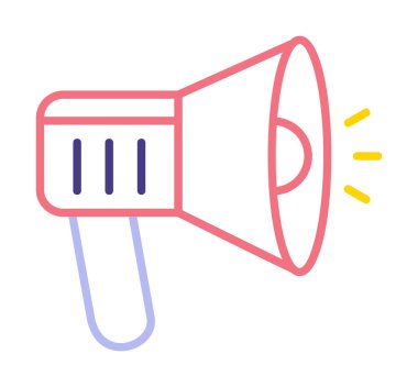 megafon ikonu. Hoparlör vektör illüstrasyonu. düz dizayn