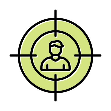 Hedef düz simge. Vektör illüstrasyonu