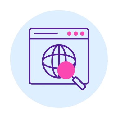 tarayıcı web simgesi, vektör illüstrasyonu 