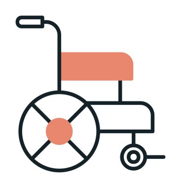 Basit Tekerlekli sandalye Simgesi, vektör illüstrasyonu