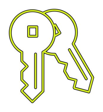 anahtar simgesi. düz dizayn. vektör illüstrasyonu 