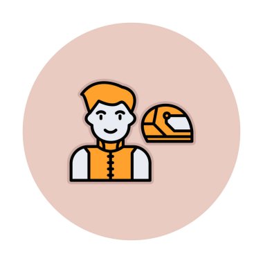 Araba Yarışçısı simgesi, vektör illüstrasyonu 