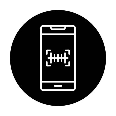 Basit barkod tarayıcı simgesi, vektör illüstrasyonu