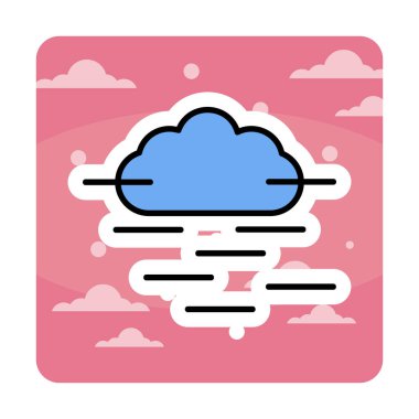 Sis ve bulut simgesi, hava sembolü, vektör illüstrasyonu   