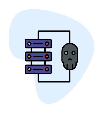 veri merkezi ve ikon vektör illüstrasyon tasarımı hacklenmesi