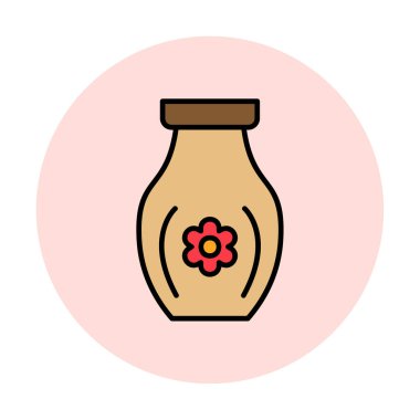 sake in jar simgesi, düz vektör illüstrasyonu