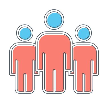 grup insan düz biçim vektör çizimi 