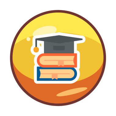 mezuniyet başlığı ve kitap simgesi vektör illüstrasyonuName 