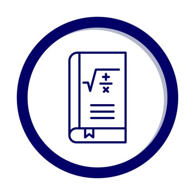 Matematik kitabı. Web simgesi basit illüstrasyon                         