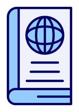 Basit Dünya Kitabı simgesi, vektör illüstrasyonu