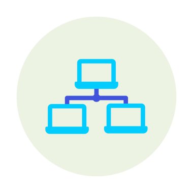 dizüstü bilgisayar ağı simgesi, vektör illüstrasyonu 