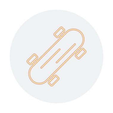 Basit kaykay simgesi, vektör illüstrasyonu