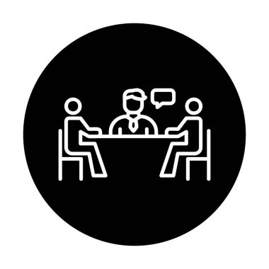 Basit iş Buluşma simgesi, vektör illüstrasyonu