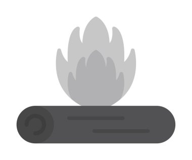 soyut düz ateş ikonu, illüstrasyon 