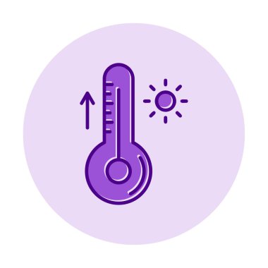 Termometre web simgesi, vektör çizim 