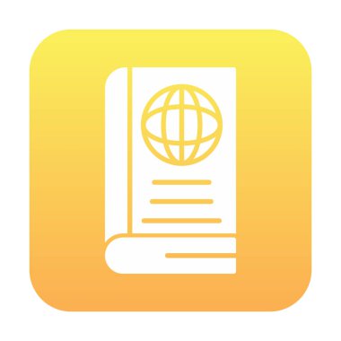 Basit Dünya Kitabı simgesi, vektör illüstrasyonu