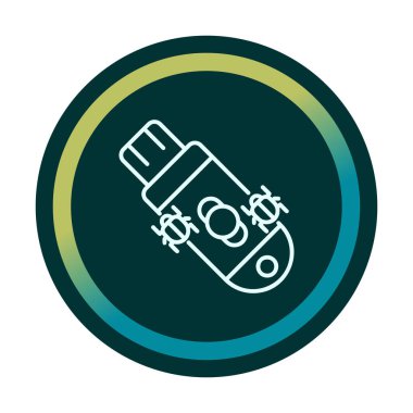 Pendrive Virüs ikon vektör görüntüsü. Web uygulamaları, mobil uygulamalar ve yazdırma ortamları için kullanılabilir.
