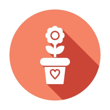 Çiçek kabı simgesi vektörü