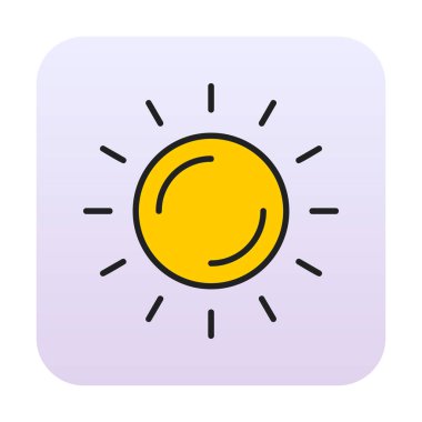 Güneş düz simge vektör çizim