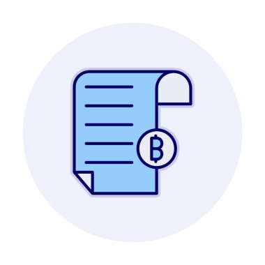 Bitcoin imzalı fatura simgesinin vektör illüstrasyonu 