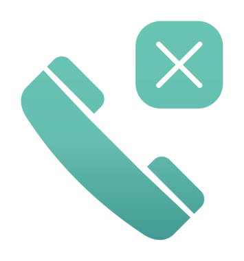 düz basit arama telefonu Reddedilmiş simge vektör illüstrasyonu 