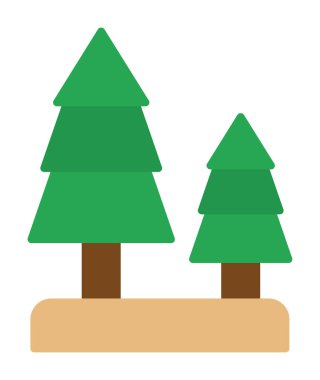 Orman ikonu vektör illüstrasyonu 