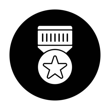 Moda düz renk olarak madalya simgesi. 