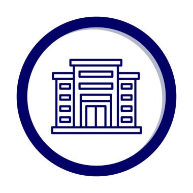 Alışveriş merkezi simgesi. Alışveriş merkezi oluşturma simgesi, vektör illüstrasyonu 