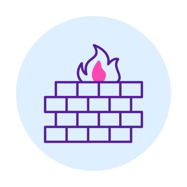 Şömine simgesinin vektör illüstrasyonu 