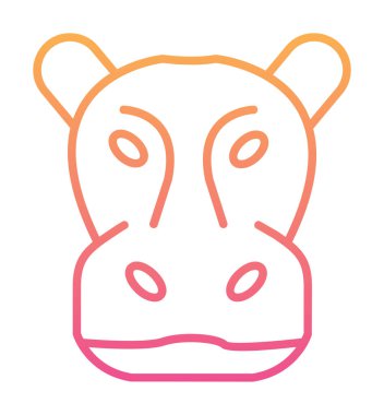 Hippopotamus baş ikon vektör çizimi