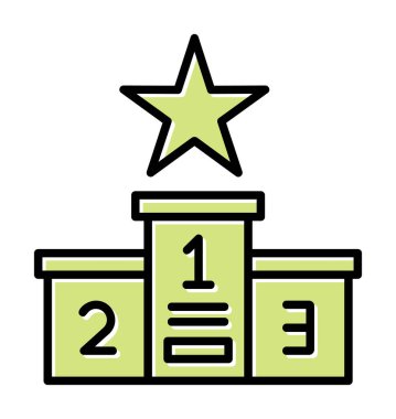 Podyum Şampiyonası ikon vektör illüstrasyonu