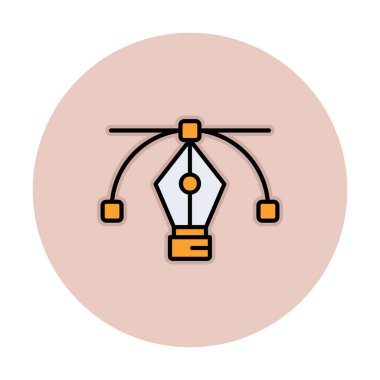 Basit kalem aracı simgesi, vektör illüstrasyonu