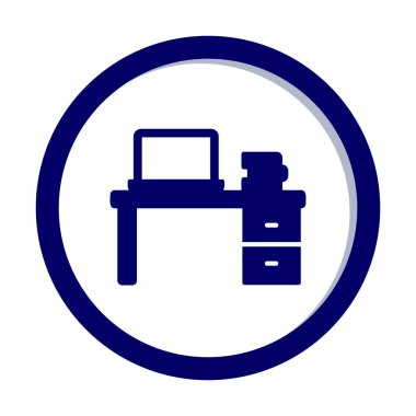 Ofis masa simgesinin vektör illüstrasyonu 