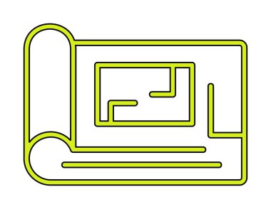 harita düz simgesi, vektör illüstrasyonu