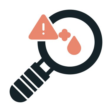 Basit düz büyüteç ve kan testi simgesi vektörü. 