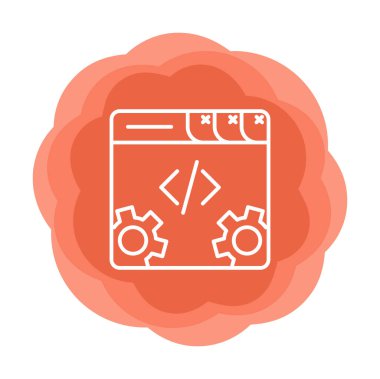 Basit programlama kodu optimizasyon simgesi, vektör illüstrasyonu