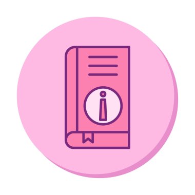 Basit Kitap Bilgileri simgesi, vektör illüstrasyonu