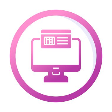 Basit Çevrimiçi Ödeme simgesi, vektör illüstrasyonu