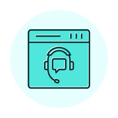 Modern Çevrimiçi Online Destekleyici element tasarımının vektör illüstrasyonu                            