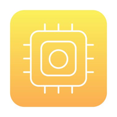 Basit düz işlemci çizgisi vektör simgesi tasarımı