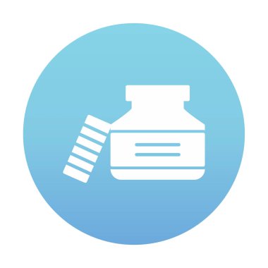 Mürekkep kavanozu simgesinin vektör çizimi 