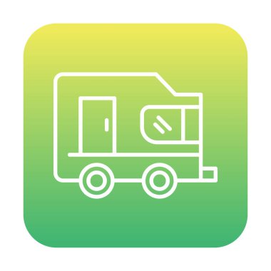 düz karavan simgesi çizimi  