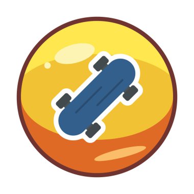 Basit kaykay simgesi, vektör illüstrasyonu