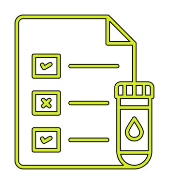 Tıbbi Test Raporu ikon vektör illüstrasyonu 
