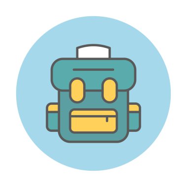 sırt çantası simgesi vektör illüstrasyonu