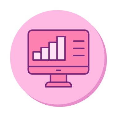 Basit Bilgisayar İzleme Veri Analizi simgesi, vektör illüstrasyonu