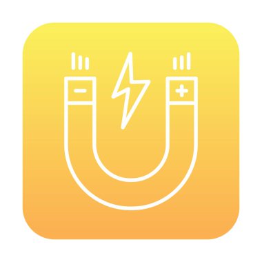 Manyetizma düz simgesinin vektör çizimi 