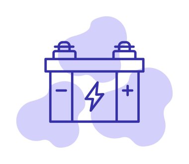  düz araba pil vektör illüstrasyon tasarımı