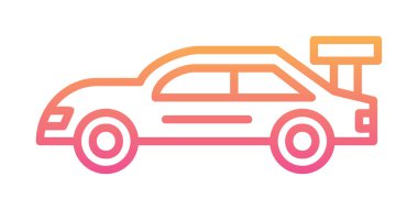 düz yarış arabası simgesi, vektör illüstrasyon tasarımı