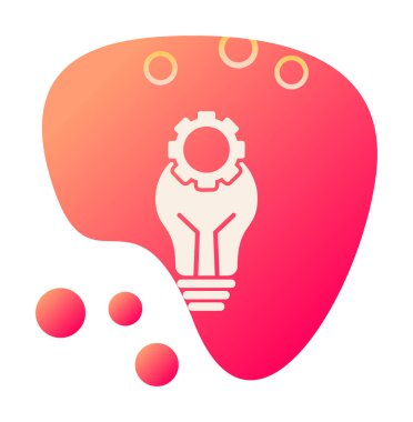 Cogwheel simgesi, vektör illüstrasyonlu ampul 